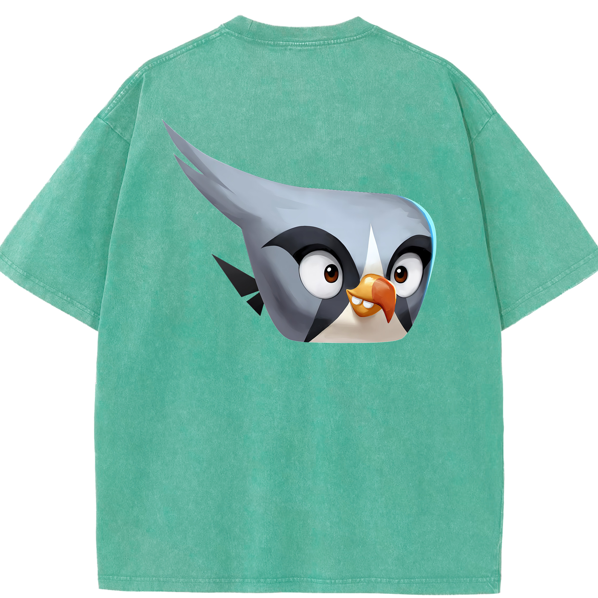 （画像用） Angry Birds アングリーバード 綿100% ヴィンテージ風 半袖Tシャツ（背面プリント）